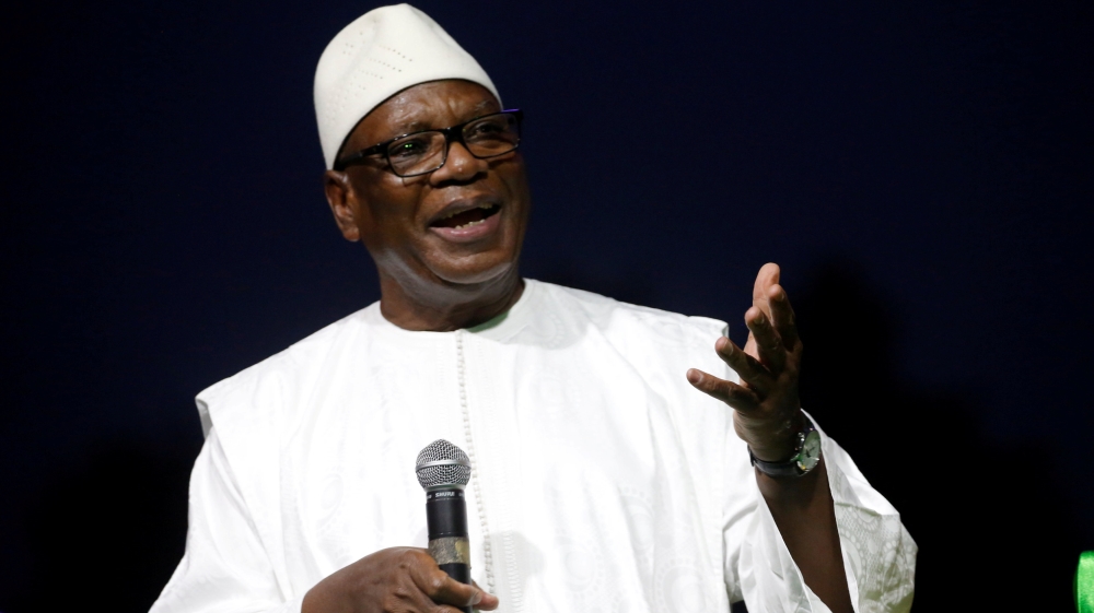 FILE PHOTO: Keita, president of Mali and candidate of RPM speaks during a rally in Bamako