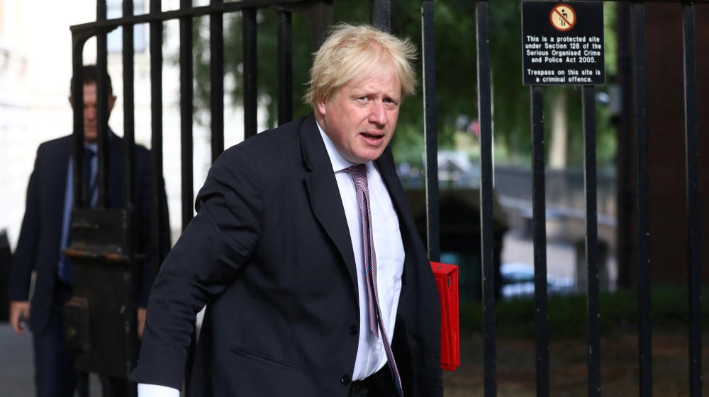 Britain''s Secretary of State for Foreign and Commonwealth Affairs Boris Johnson arrives at 10 Downing Street in London