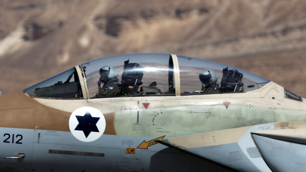 IAF pilots are seen inside fighter jet during exercise dubbed " Juniper Falcon" at Ovda Airbase