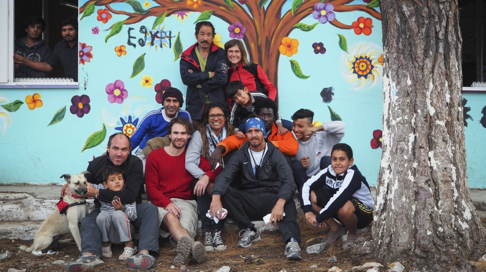 Lesbos residents and volunteers run the camp, which has a white dome for yoga classes and is set among rosemary and lavender bushes [Knut Bry/Tinagent]