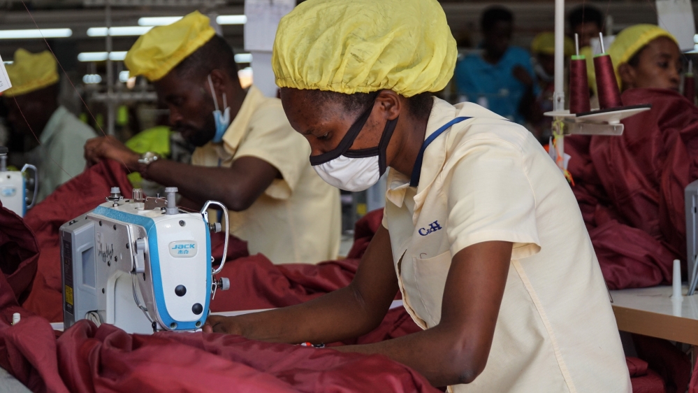 C&H factory has been exporting 'Made in Rwanda' clothing and now hopes to produce more for the local market [Azad Essa/Al Jazeera] [Al Jazeera]