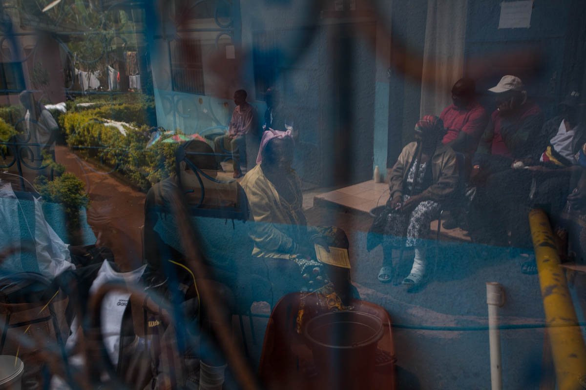 Every morning, internal patients line up to have their wounds cleaned and their dressings changed.