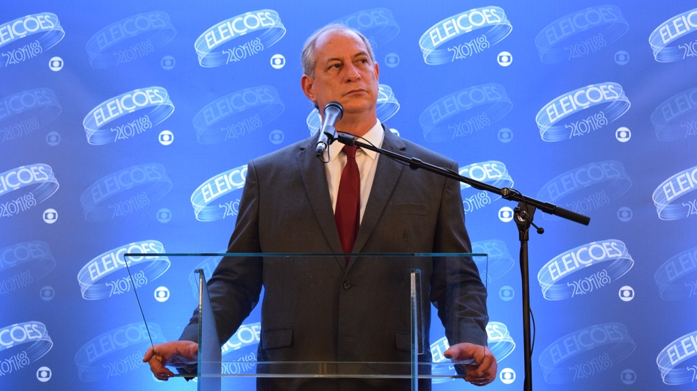Ciro Gomes is trailing in third place behind Haddad and Bolsonaro in opinion polls [David Child/Al Jazeera]