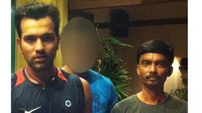 Rohit Sharma with Munawar [The player depicted is not implicated in any wrongdoing/Al Jazeera]