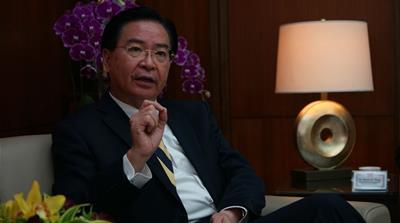 Foreign Minister Joseph Wu, from Tsai's ruling Democratic Progressive Party [James Reinl/Al Jazeera]