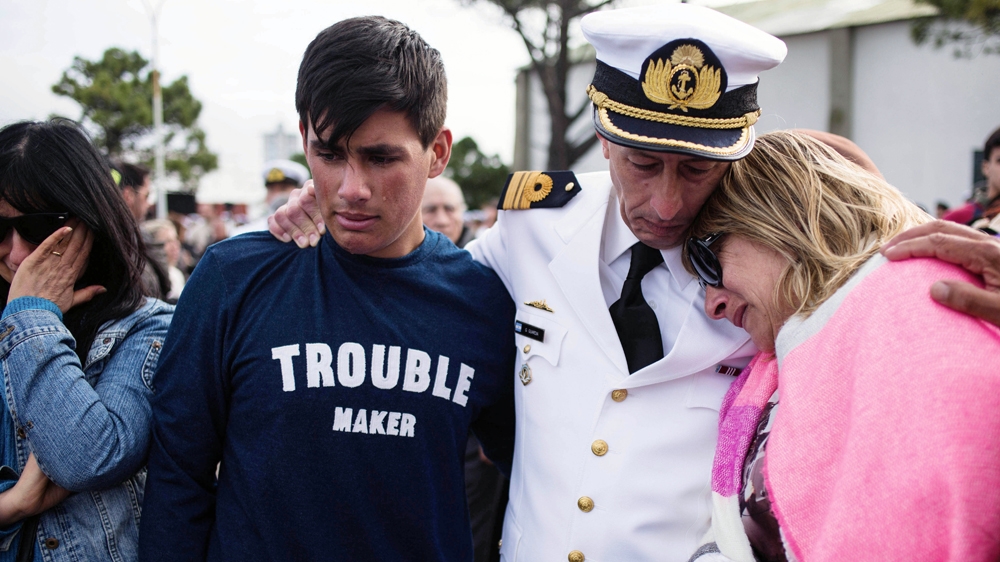 Relatives of crew members have demanded that the sub be quickly retrieved [Telam via AFP]