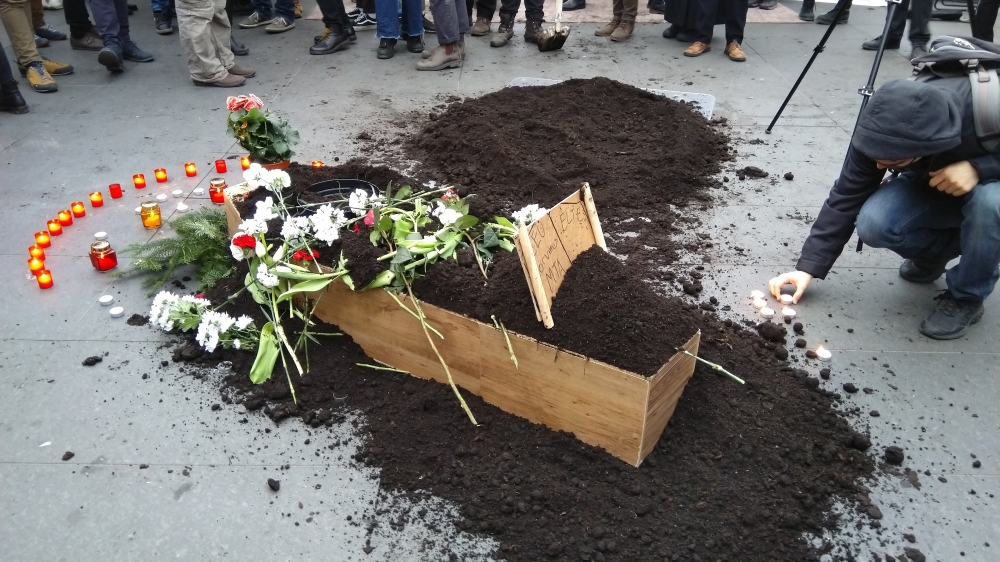 Protesters said CEU's expulsion was the end of academic freedom in Hungary [Creede Newton/Al Jazeera]