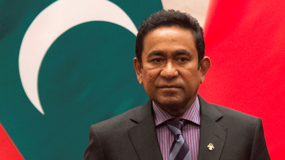 FILE PHOTO:  Maldives President Abdulla Yameen attends a meeting in Beijing