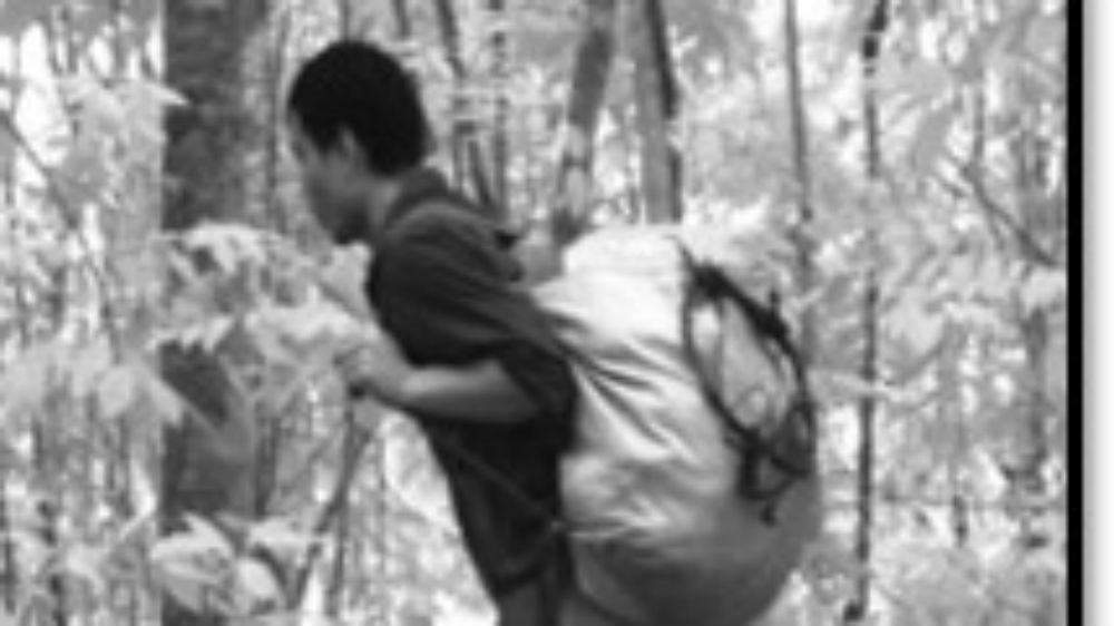 An image of a poacher caught on a camera trap set up by conservation researchers [Courtesy WWF Malaysia]