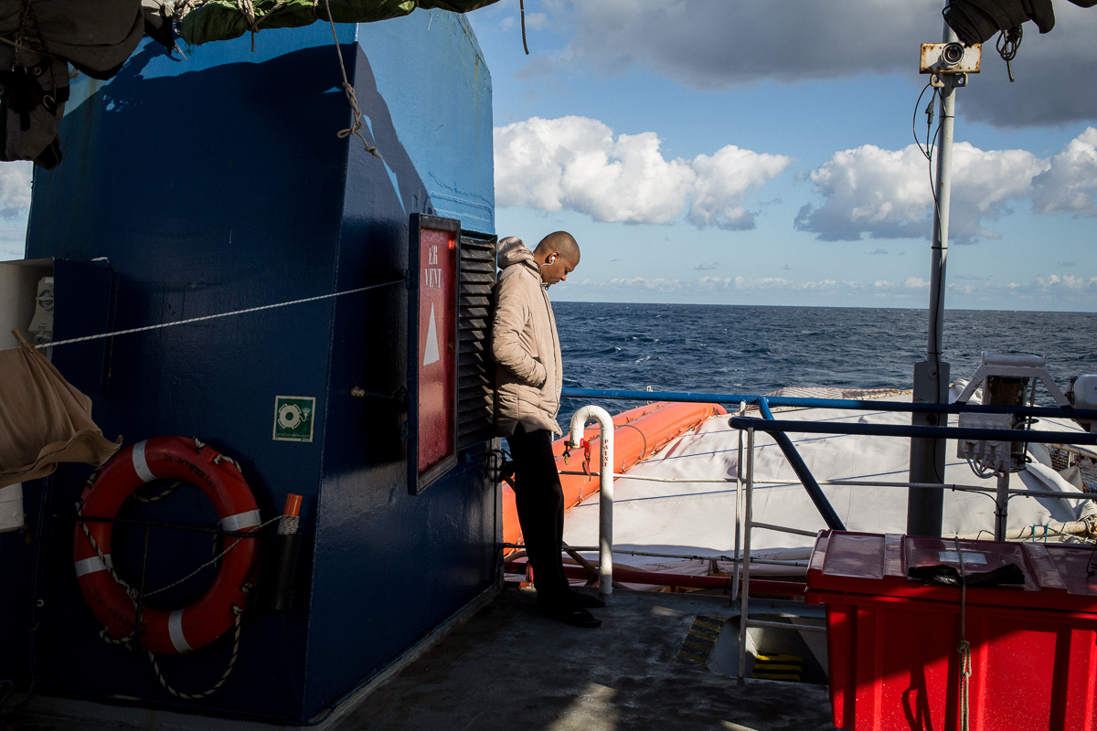 Life onboard the Dutch-flagged rescue vessel Sea Watch 3 is hard and frustrating for the 32 migrats rescued from the sea on the 22 December 2018. They are onboard without knowing what their destinatio