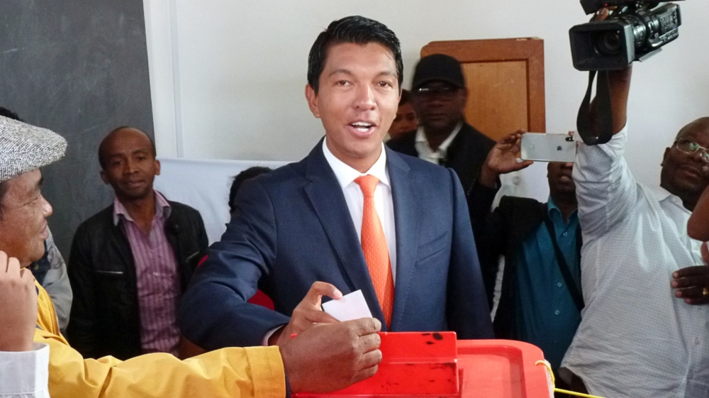 Madagascar presidential candidate Andry Rajoelina casts his ballot during the presidential election at a polling centre in Ambatobe, Antananarivo, Madagascar December 19, 2018