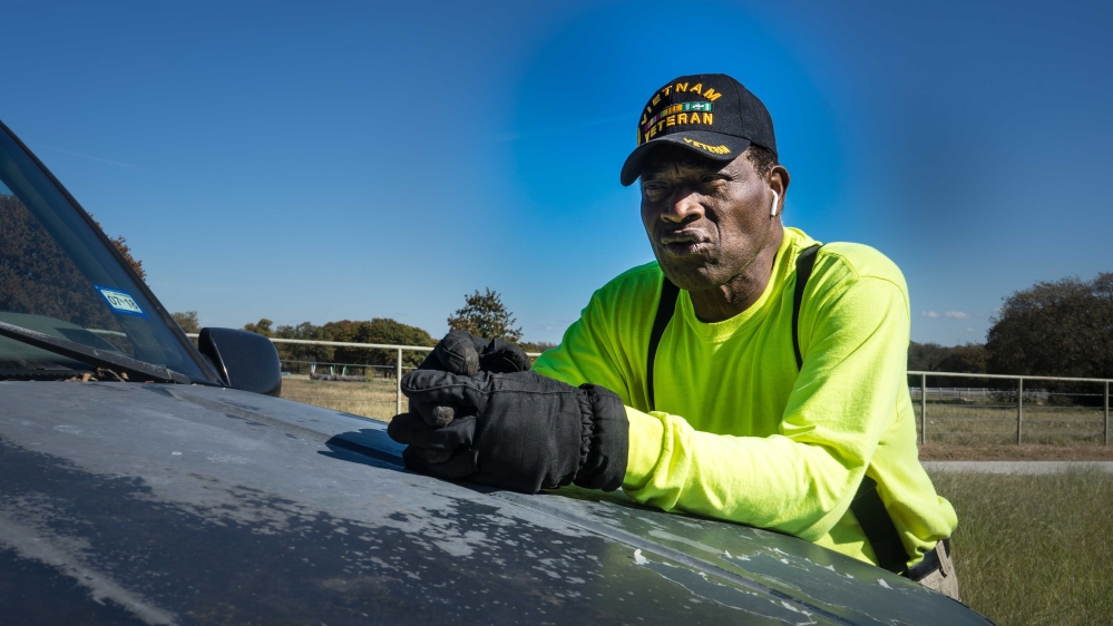 Willie Hudspeth has protested against a Confederate monument for nearly 20 years [Patrick Strickland/Al Jazeera]