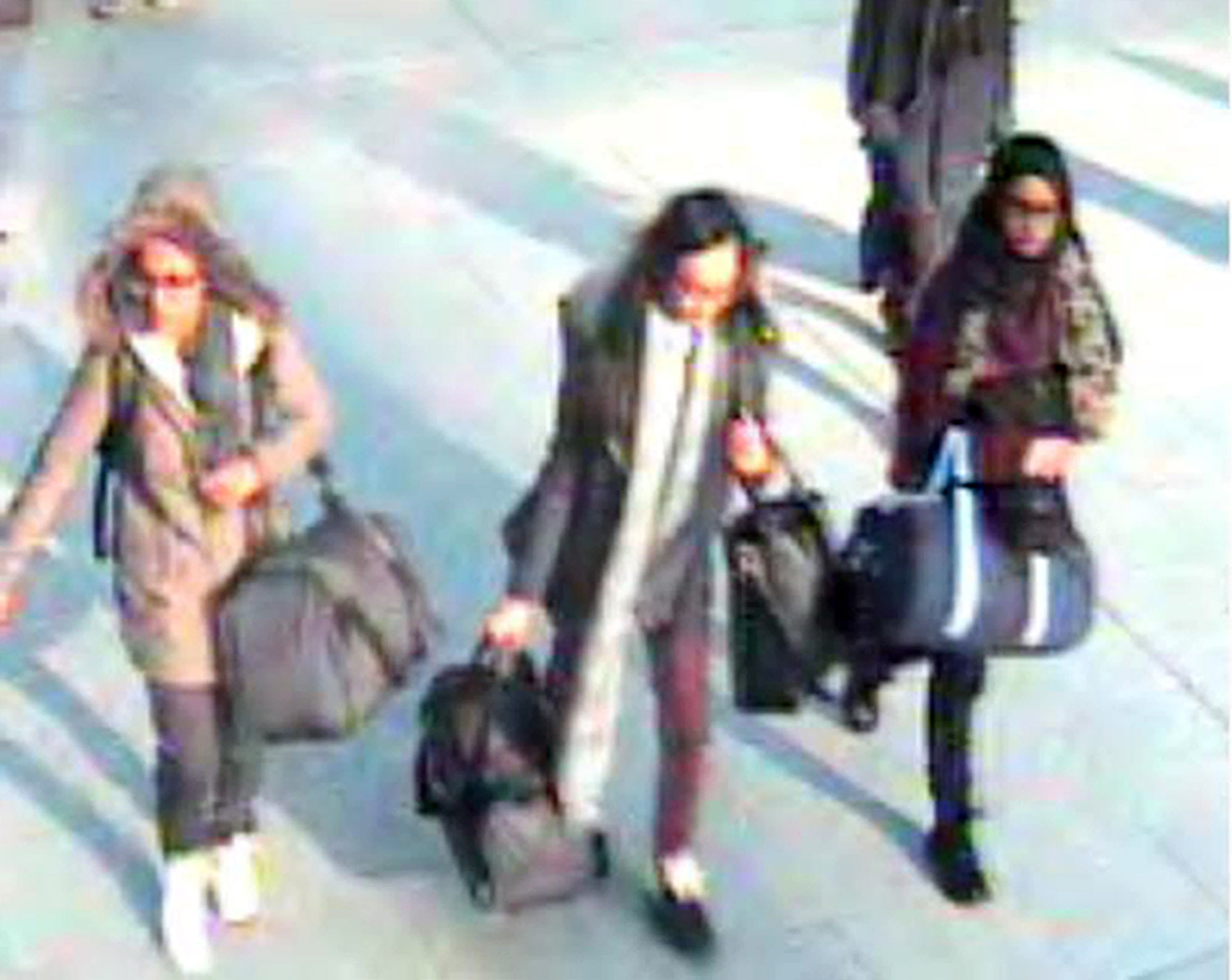 Amira Abase, 15, Kadiza Sultana, 16, and Shamima Begum, 15, had left the UK for Syria in 2015 [Metropolitan Police/AP]