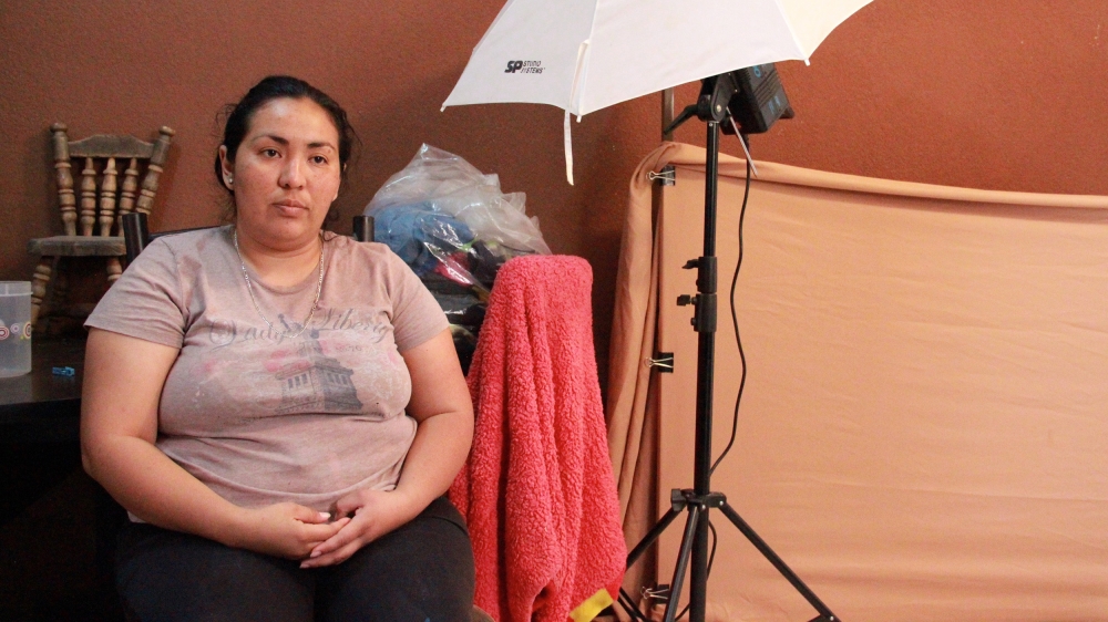 Guadalupe Juarez, 32, survived an attack by the serial rapist and joined the unarmed group. She says the citizen's guard made her feel protected [Isabella Cota/Al Jazeera]