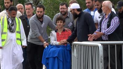 Zaid Mustafa suffered gunshot wounds to the leg [Hassan Ghani/Al Jazeera]