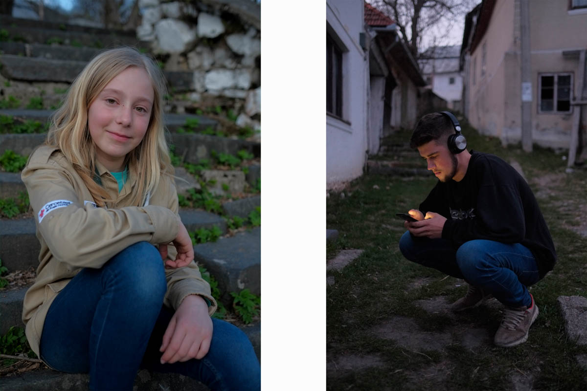 Luiza (left) is attending school in a town nearby and has recently joined the local scouts chapter. Bogdan (right) is just finishing high-school and wants to move away and study architecture. He sees