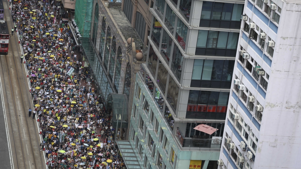 Organiser estimated 130,000 people joined the demonstrations [James Wendlinger/Al Jazeera]