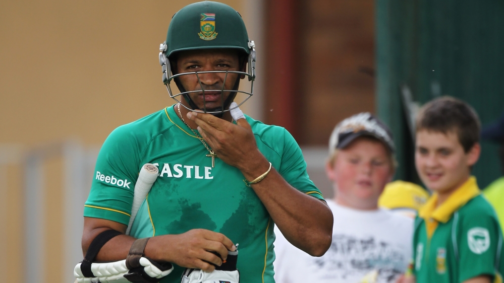 JOHANNESBURG, SOUTH AFRICA - JANUARY 12: Ashwell Prince of South Africa prepares to bat during a South Africa nets session at The Wanderers Cricket Ground on January 12, 2010 in Johannesburg, South Af