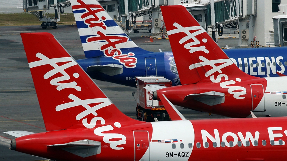 AirAsia planes at airport