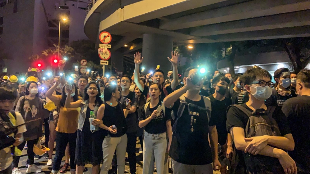 Several hundred mainly student protesters gathered outside Hong Kong government offices Friday morning