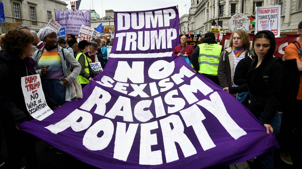 Trump protests reuters