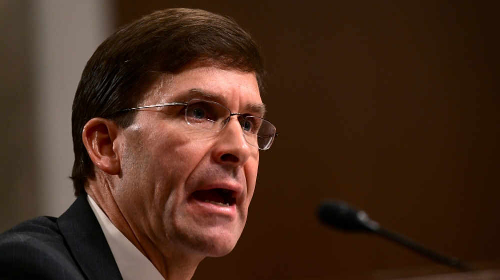 Defense Secretary nominee Mark Esper testifies before a Senate Armed Services Committee hearing on his nomination in Washington, U.S. July 16, 2019