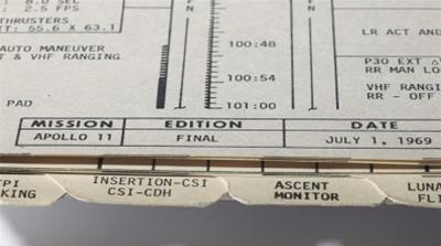 APOLLO 11  flight manual image/COURTESY: CHRISTIE'S IMAGES LTD. 2019 