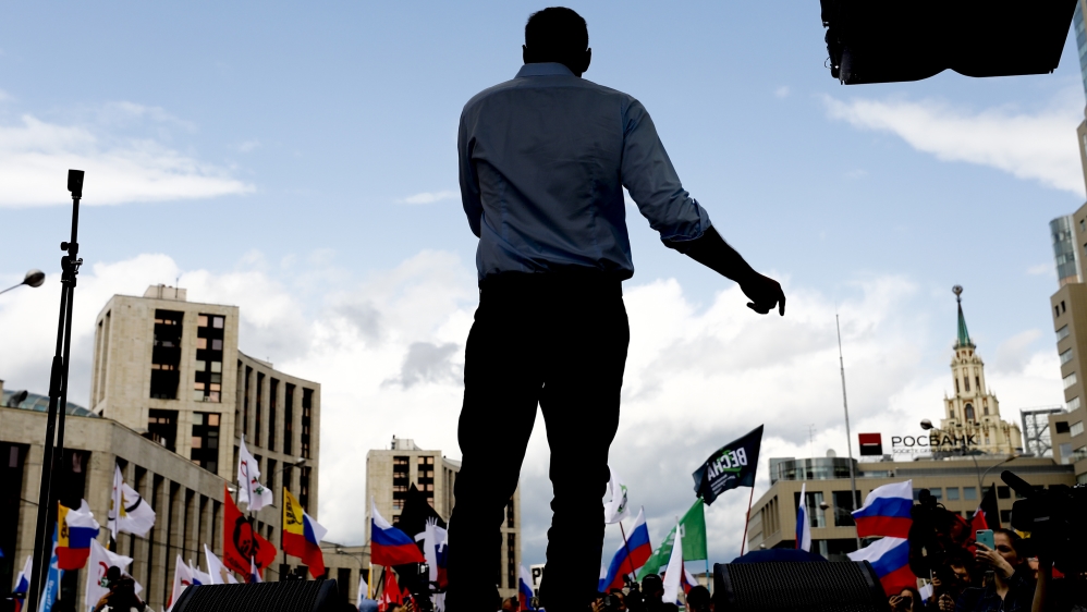 Rally in support of Moscow parliament election independent candidates