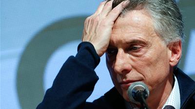 Argentinian President Mauricio Macri of the Juntos por el Cambio party, concedes defeat in the primary elections during an event in Buenos Aires, Argentina, 11 August 2019.  EPA-EFE/JUAN IGNACIO RONCO