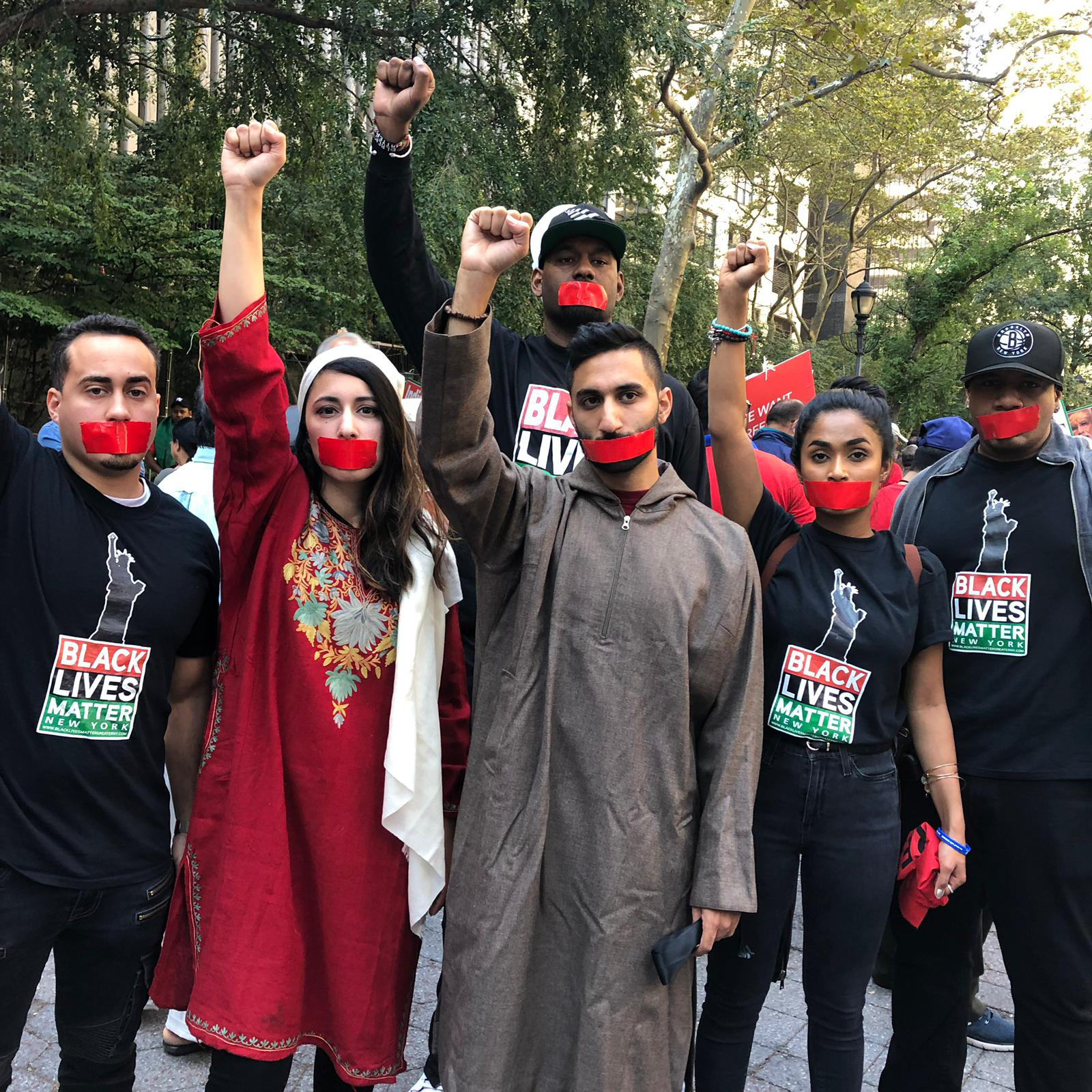 Black Lives Matter, Sikh and Christian minorities comes out with thousands to protest for Kashmir outside the UN [Samira Sadeque /Al Jazeera]