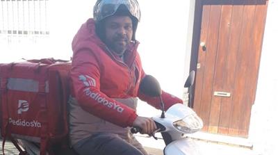 Edgar Lopez, like many Venezuelans living in Argentina, is joining the delivery business that is fuelled by smartphone applications [Courtesy: Edgar Lopez]