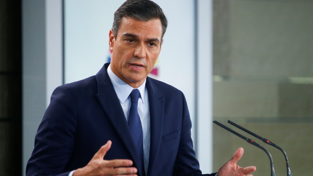 Spain''s acting Prime Minister Pedro Sanchez holds news conference after meeting King Felipe in Madrid