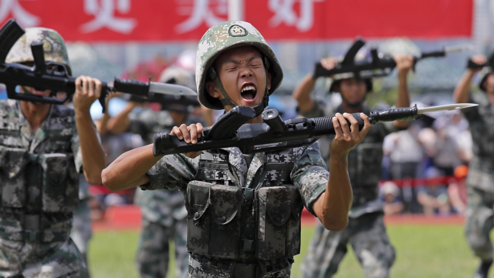 The Chinese People’s Liberation Army displayed its skills during an open day in June at its Stonecutter Island naval base in Hong Kong to mark the 22nd anniversary of Hong Kong handover to China
