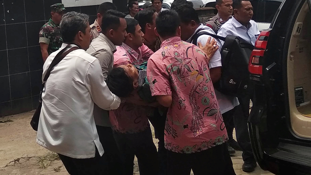 Wiranto was taken to Jakarta by helicopter after he was attacked in Banten on Thursday