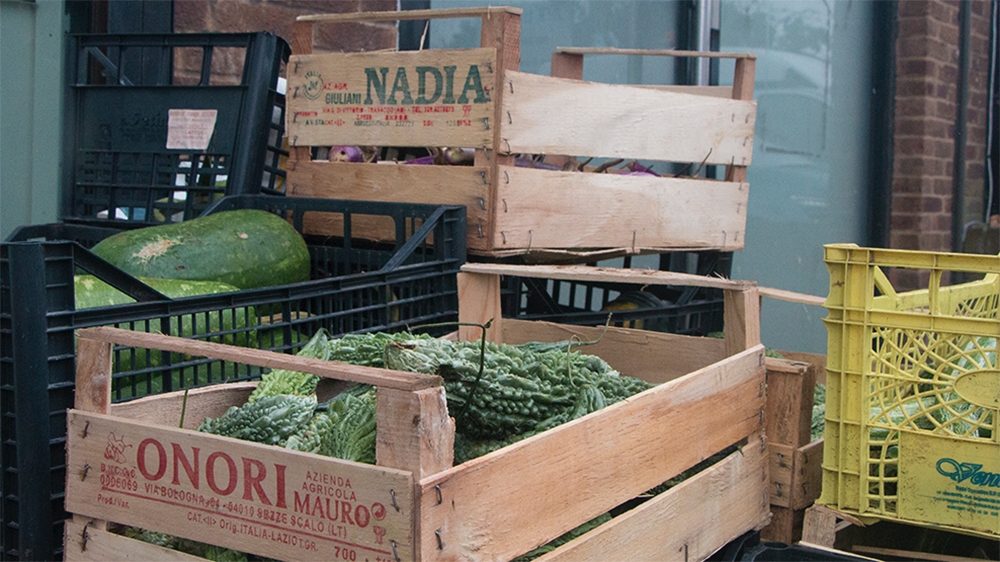 An Italian supermarket in East London sells homegrown fresh produce such as bitter melon, a vegetable used in Bangladeshi cooking