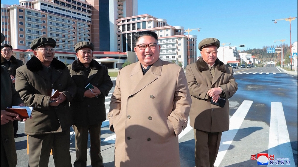 Kim Jong Un also visited a construction site, state media reported, amid suspicions of a new policy direction amid crippling sanctions [KCNA via AP Photo]
