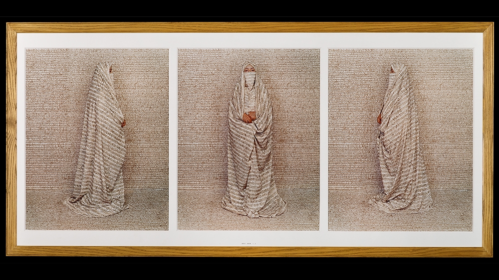 Lalla Essaydi (b. 1956), Les Femmes du Maroc. Triptych of photographic prints, 2005 [Copyright: The Trustees of the British Museum]