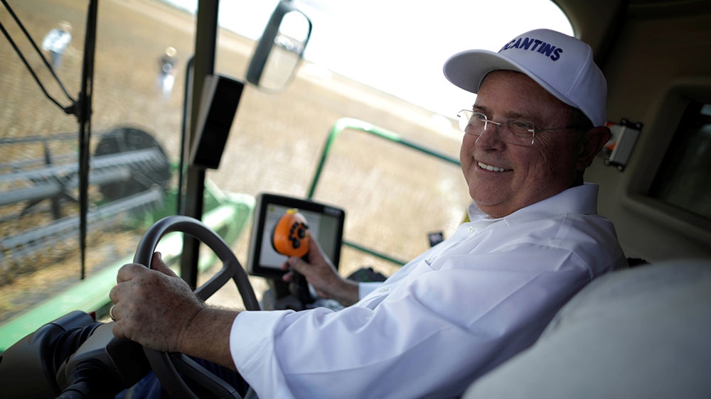 Brazil’s then-Agriculture Minister Blairo Maggi attends 2018 opening ceremony of Grain Harvest in Caseara, Brazil
