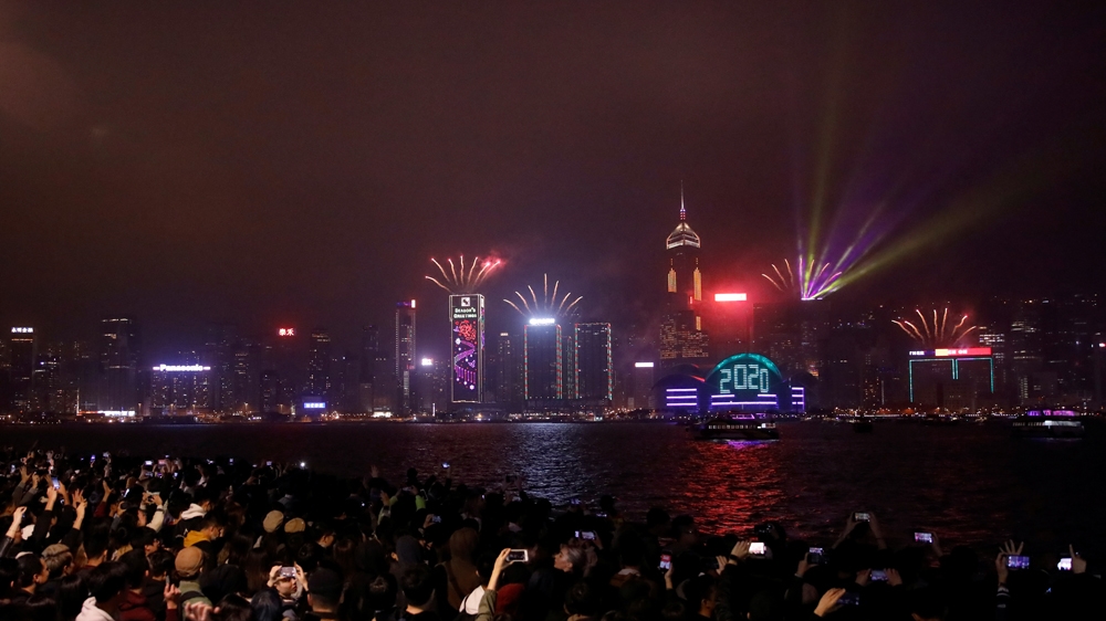 Before midnight on Tuesday, thousands of protesters gathered across the financial hub, including along the waterfront of Victoria Harbour and at nightlife hotspot Lan Kwai Fong
