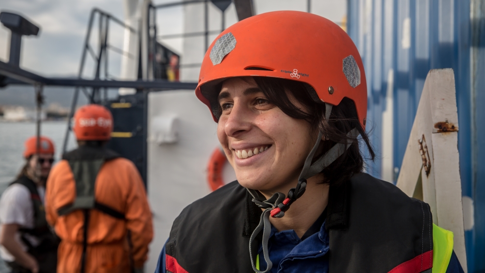 Catherina Ciufegni, a doctor and Sea-Eye volunteer, on the Alan Kurdi rescue ship