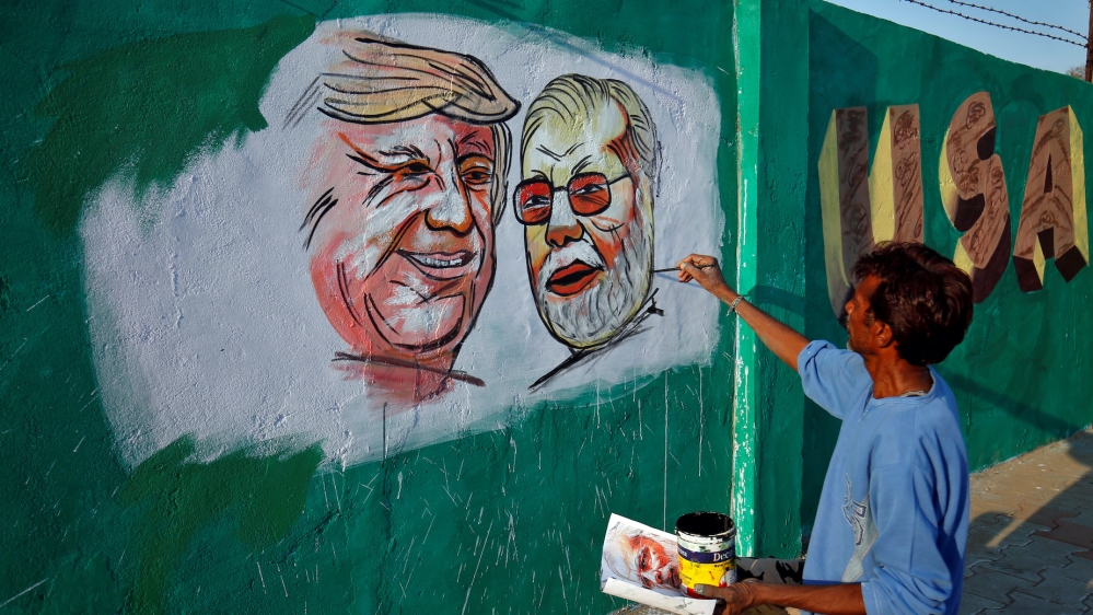 Painting of Trump and Modi