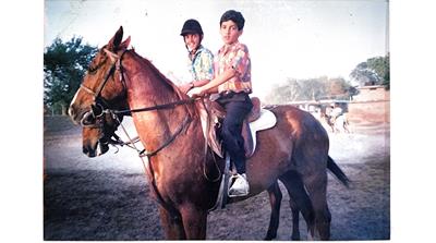 Pakistani equestrian Usman Khan and his brother [Courtesy of Usman Khan]