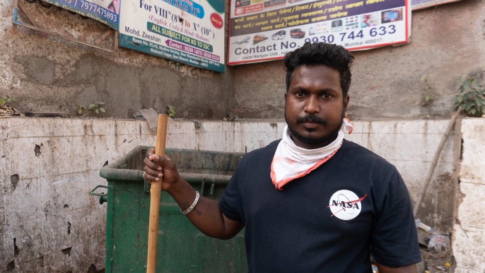 Sayaba Kunchikorwe has been reporting to work daily as the work he does comes under the essential services exempted from the country-wide lockdown called by Prime Minister Narendra Modi [Shone Sathees