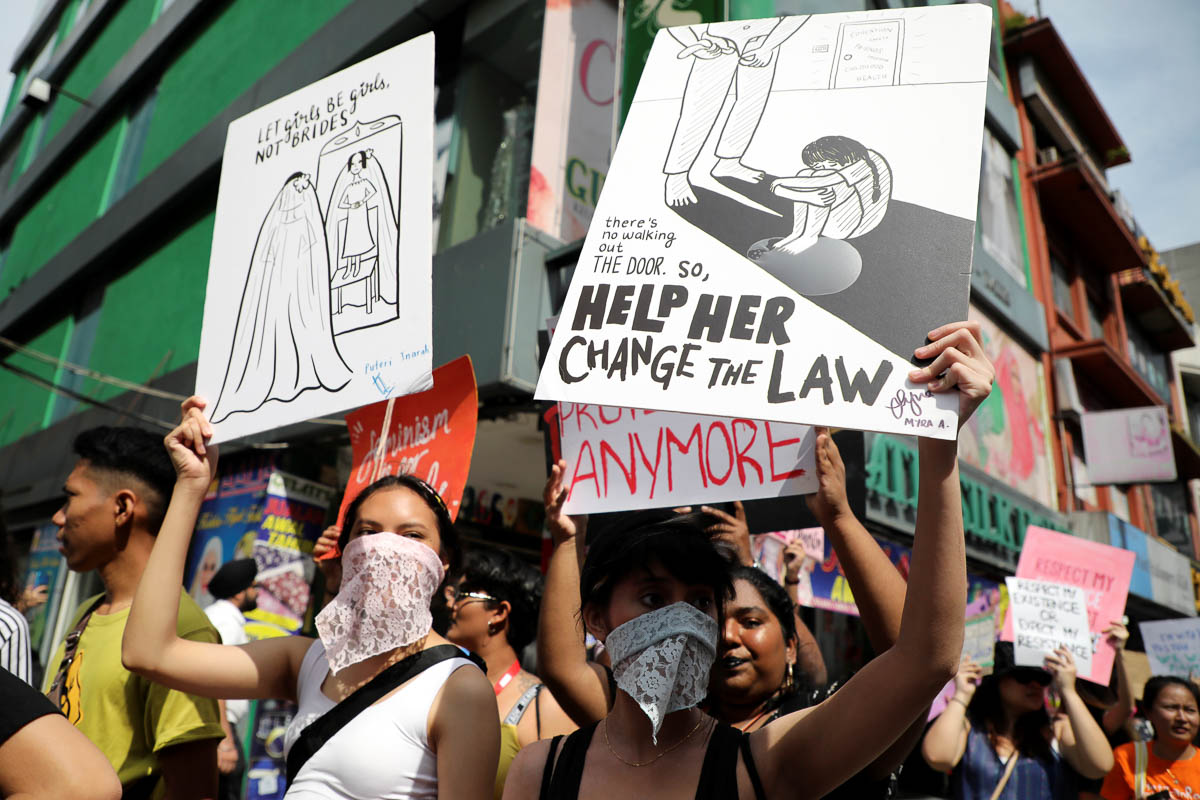 Women take part in a Women''s March to mark International Women''s Day in Kuala Lumpur, Malaysia, March 8, 2020. REUTERS/Lim Huey Teng