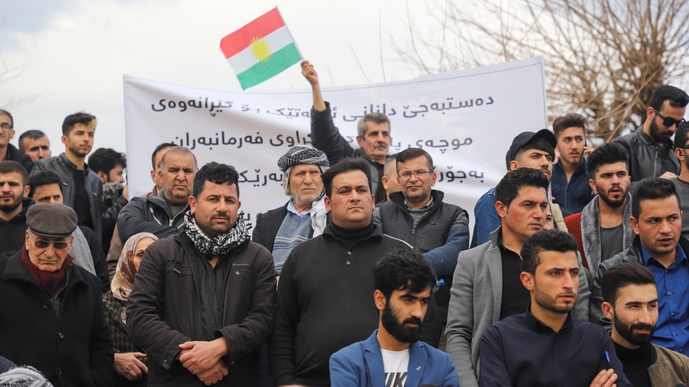 Iraqi Kurds hold a rally to protest corruption and scarcity of services, in Freedom square in the northern city of Sulaimaniyah
