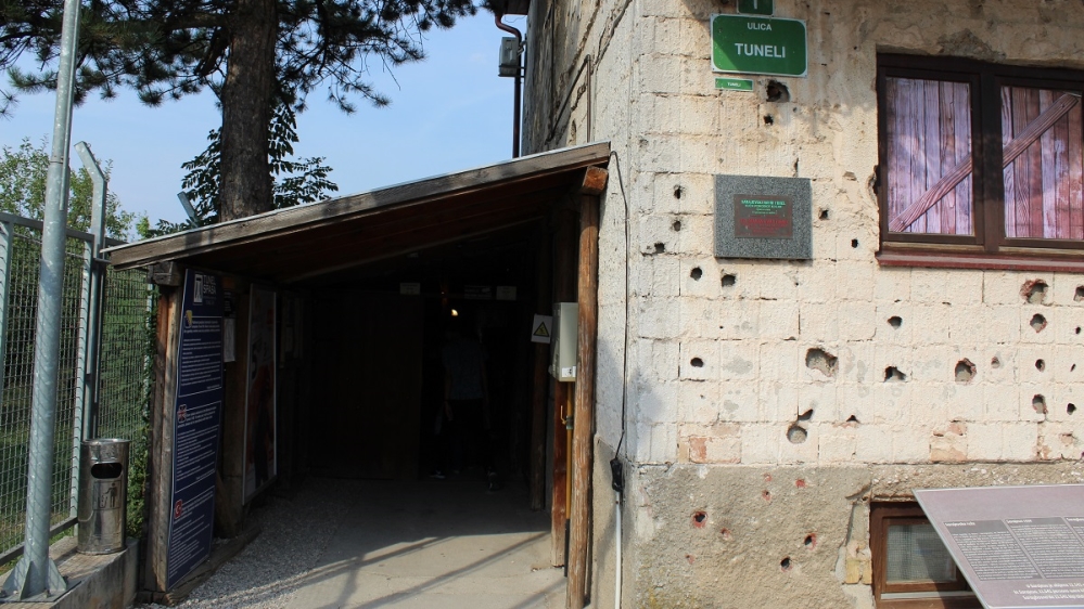 The entrance to the museum; a sign on the house shows the street was named in honour of the tunnel [Photo courtesy of Tyra Bosnic]