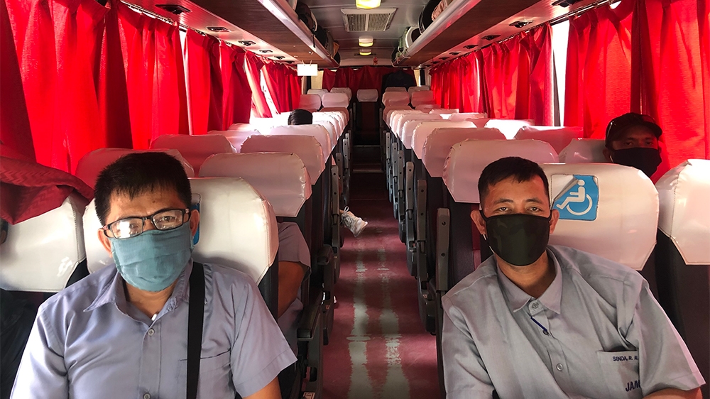 Manila lockdown Empty buses [Ana P Santos/Al Jazeera]