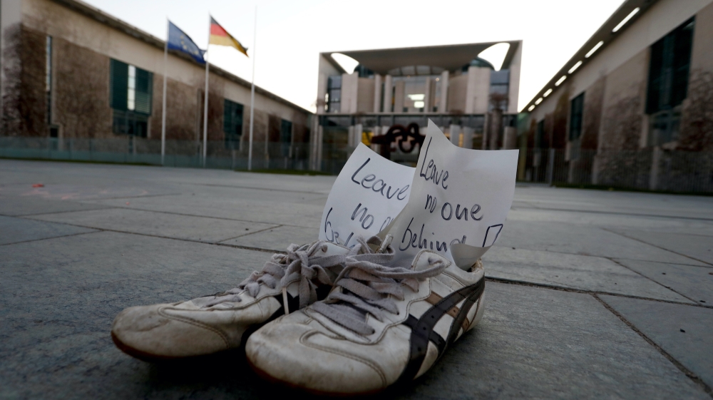 Germany refugee protest Reuters