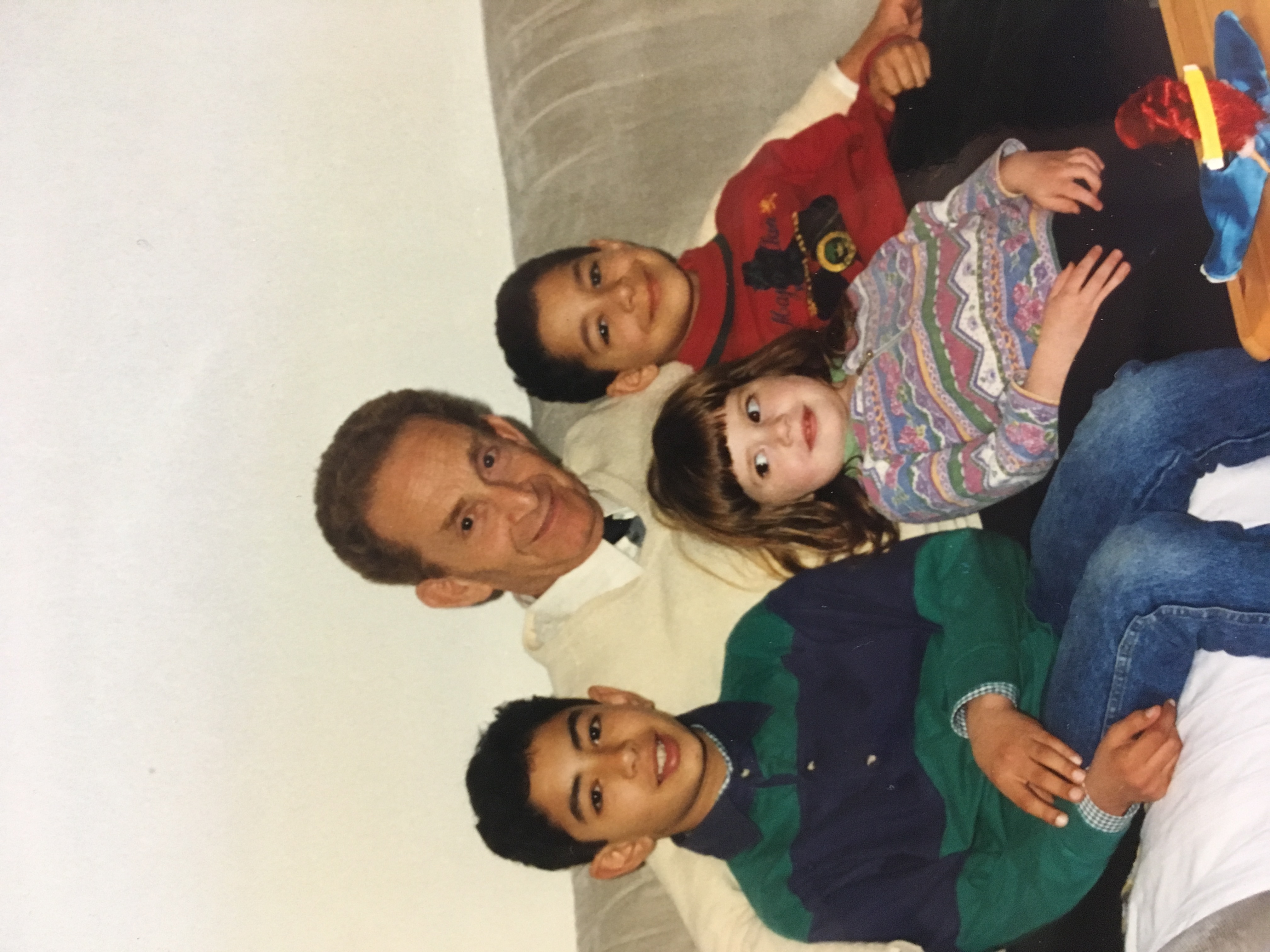 Nora with her cousins and grandfather [Photo courtesy of Nora Belblidia]