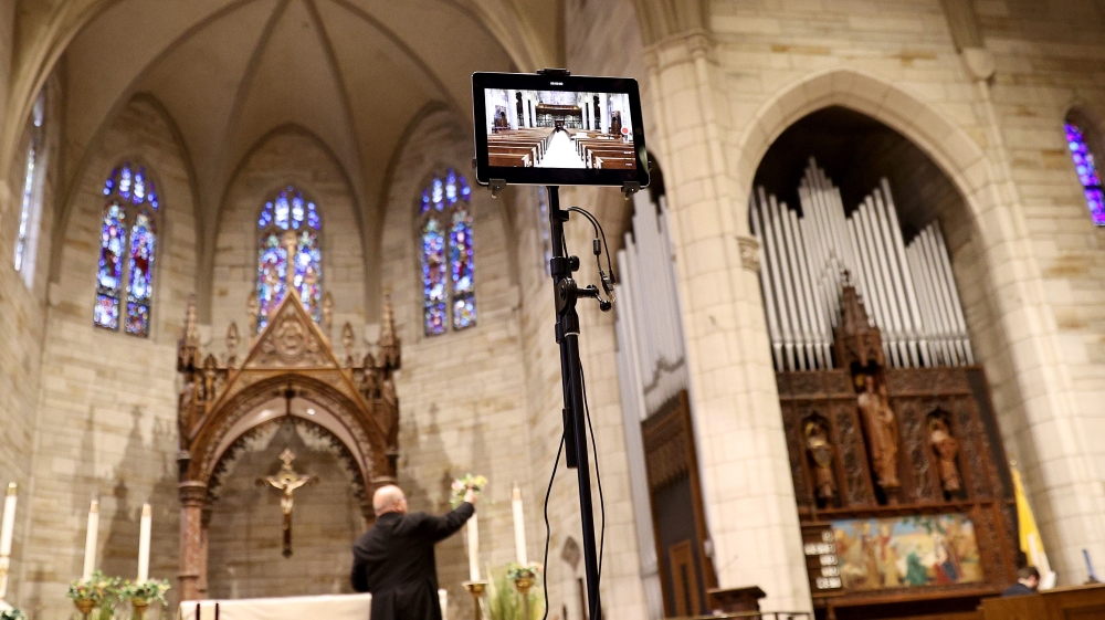 Catholic Church Prepares For Remote Easter Mass During Coronavirus Lockdown